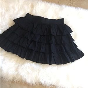 Black layered mini skirt